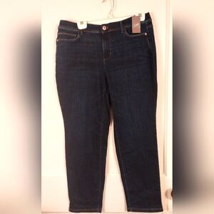 J.Jill NWT Women's 16 Petite Slim Ankle Dark Blue Stretch Jeans